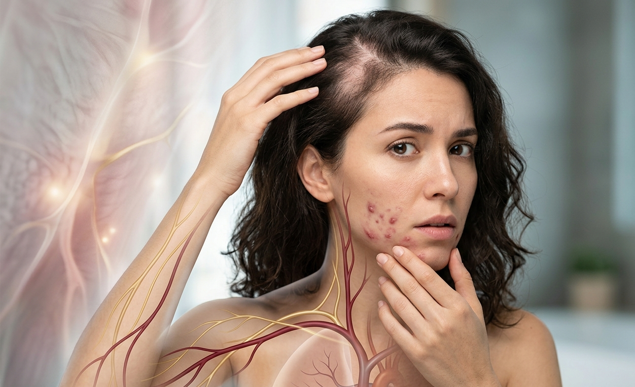 Hormonal Acne & Hair Loss: Ayurvedic Root Causes | Tanmatra Ayurveda